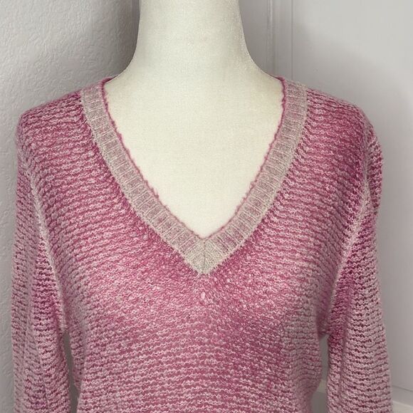 NWT Avant Toi STITCH V NECK Sweater Dark Rose Small Cotton/Linen - Picture 3 of 12